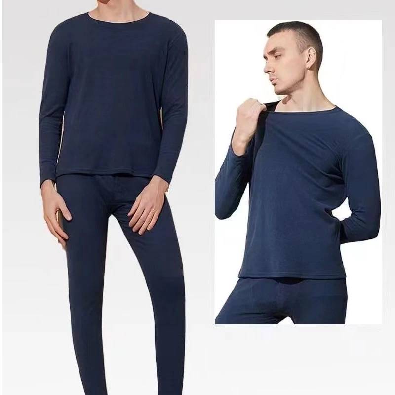 男士秋冬保暖套装内衣套装K133 藏蓝色