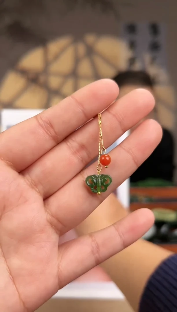 【闪购商品】和田玉耳饰未镶嵌蝴蝶耳钉