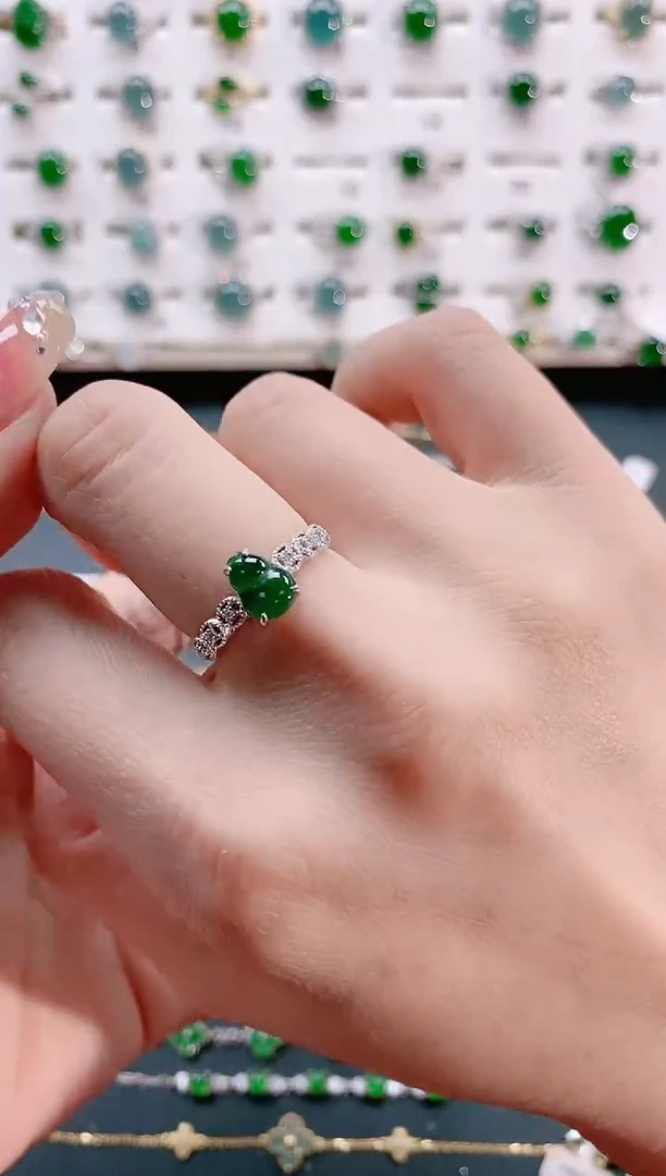 【闪购商品】翡翠戒指银S925镶嵌天然翡翠