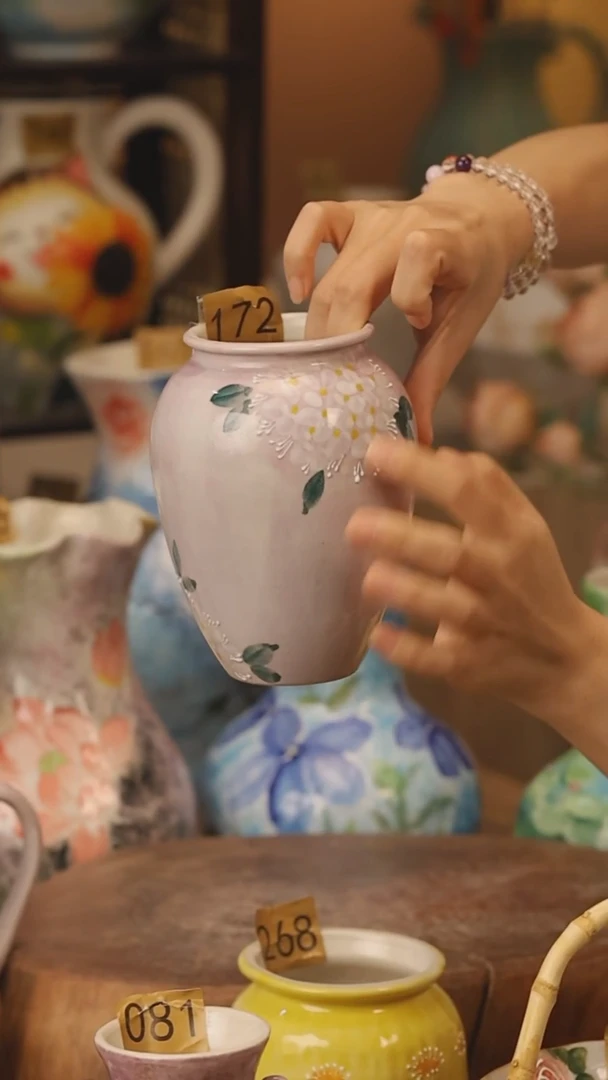 陶瓷172景德镇设计师手作花器摆件侘寂风