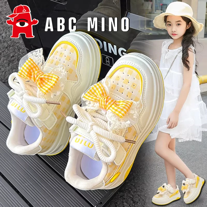ABC MINO女童鞋子2025新款夏季时尚儿童公主板鞋软底运动鞋开学季