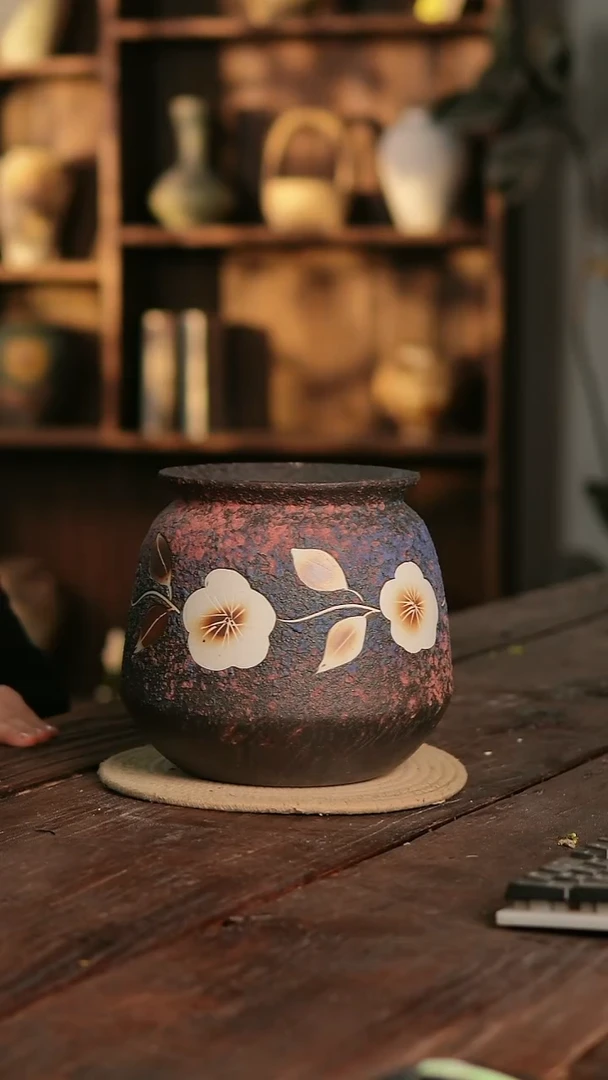 摆件24-332 陶瓷花器高21口径15