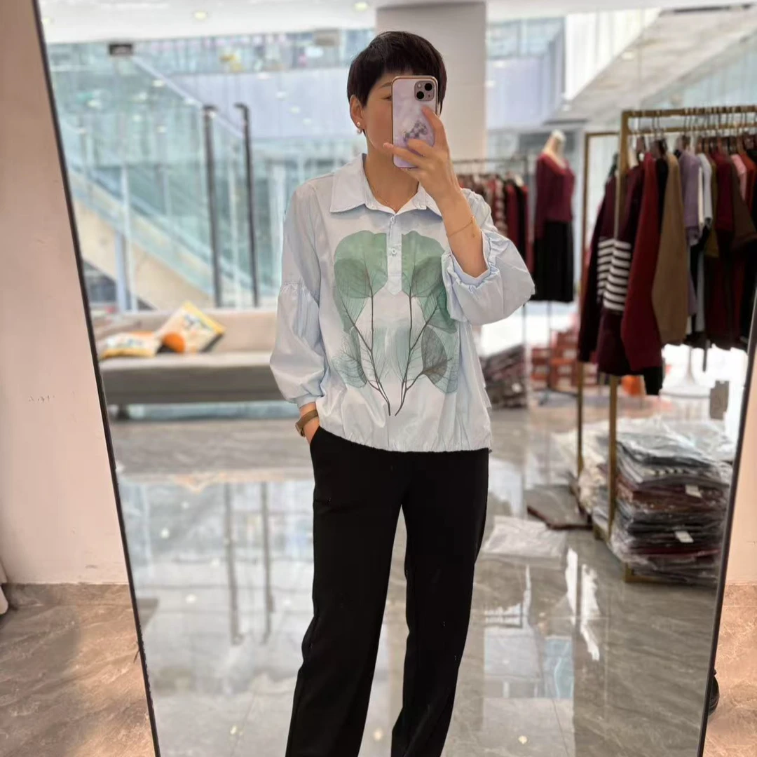 【丽丽家】大码女装时尚精致八分灯笼袖显瘦上衣19