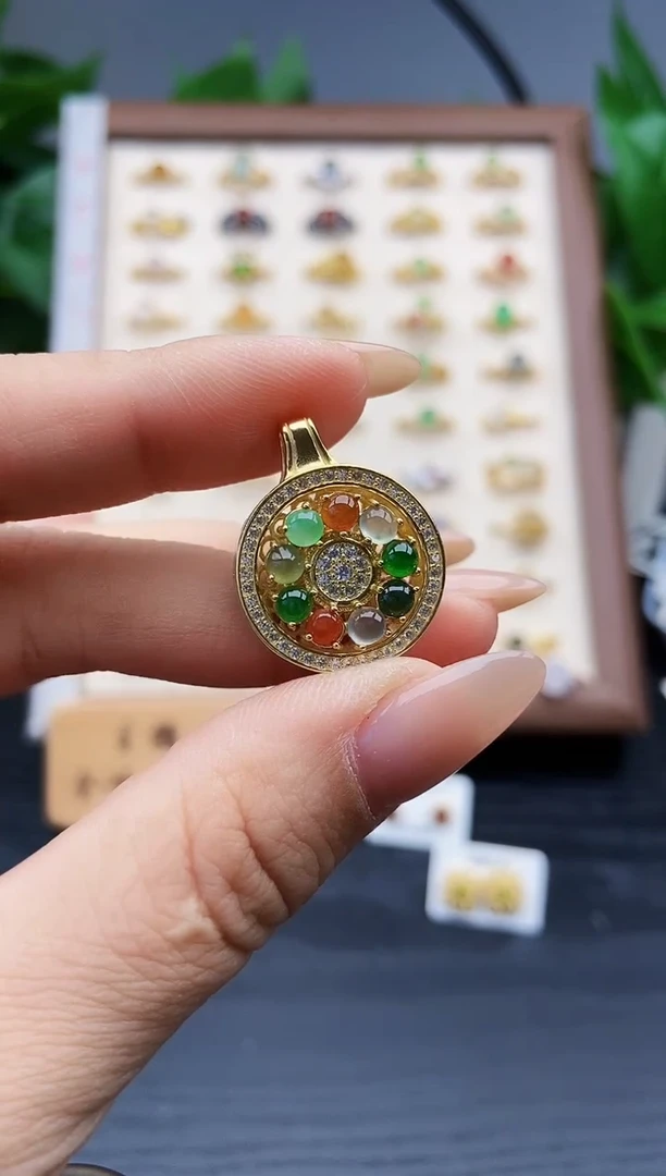 颈饰银S925镶嵌翡翠12