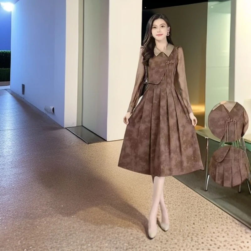 002#【木兮兮专属】2025年夏季新款气质显瘦百搭时尚国风印花连衣裙