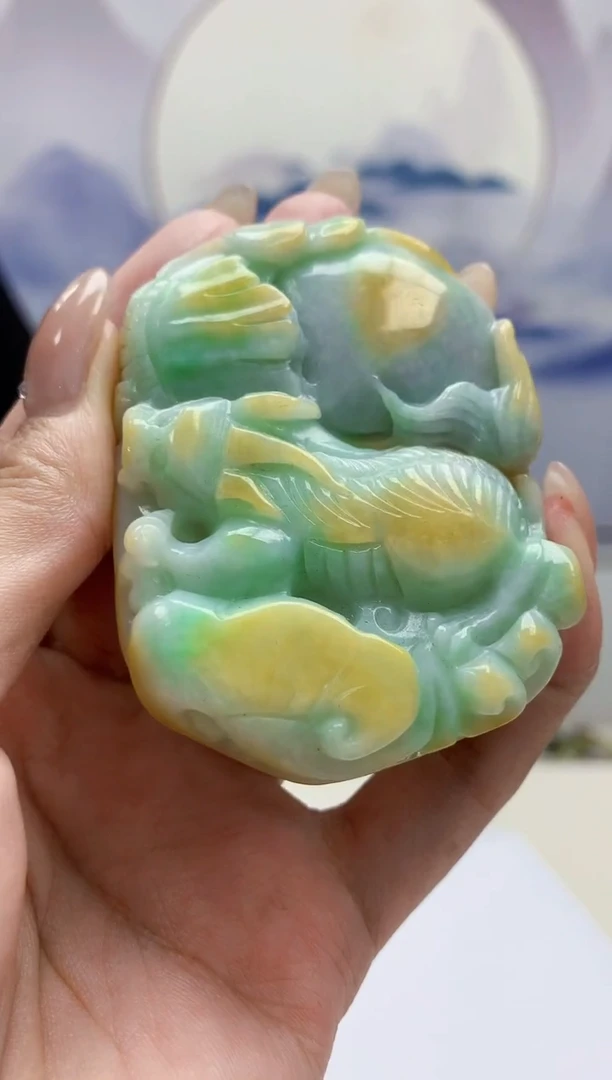 定制翡翠未镶嵌5124MM-毛货挂件67