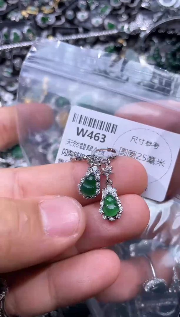 【闪购商品】翡翠颈饰未镶嵌W463耳扣