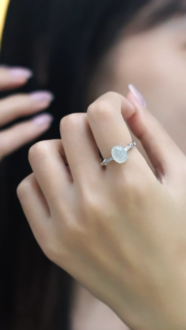 银S925镶嵌戒指翡翠戒指