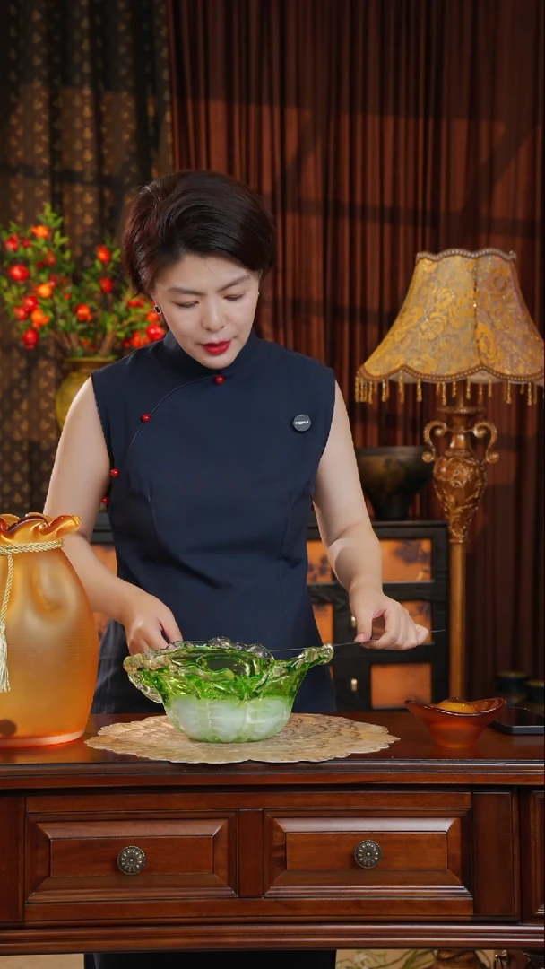 琉璃手工艺品琉璃果盘