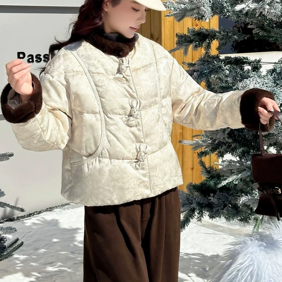 85687款新中式短款加绒加厚外套 1019