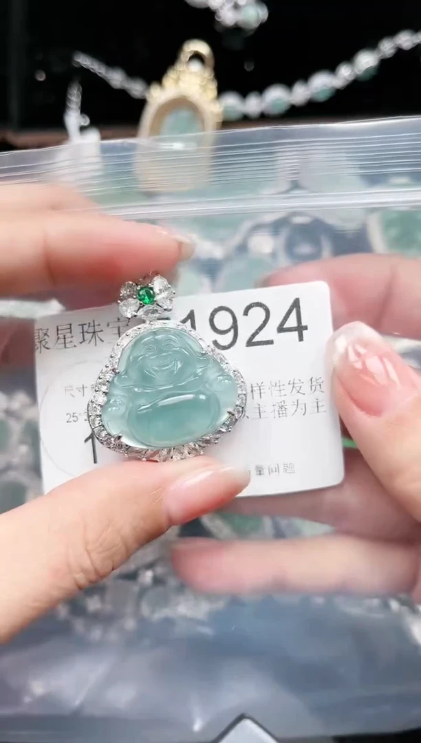 【闪购商品】翡翠颈饰未镶嵌赠皮绳1924