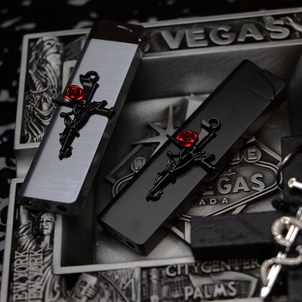 【顺丰包邮】“末日玫瑰”手作原创打火机充气绿焰高颜值节日礼物质感