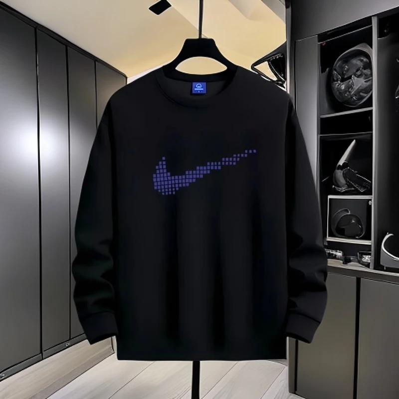 2025秋季新款男士圆领卫衣宽松百搭套头长袖休闲潮流加绒运动卫衣