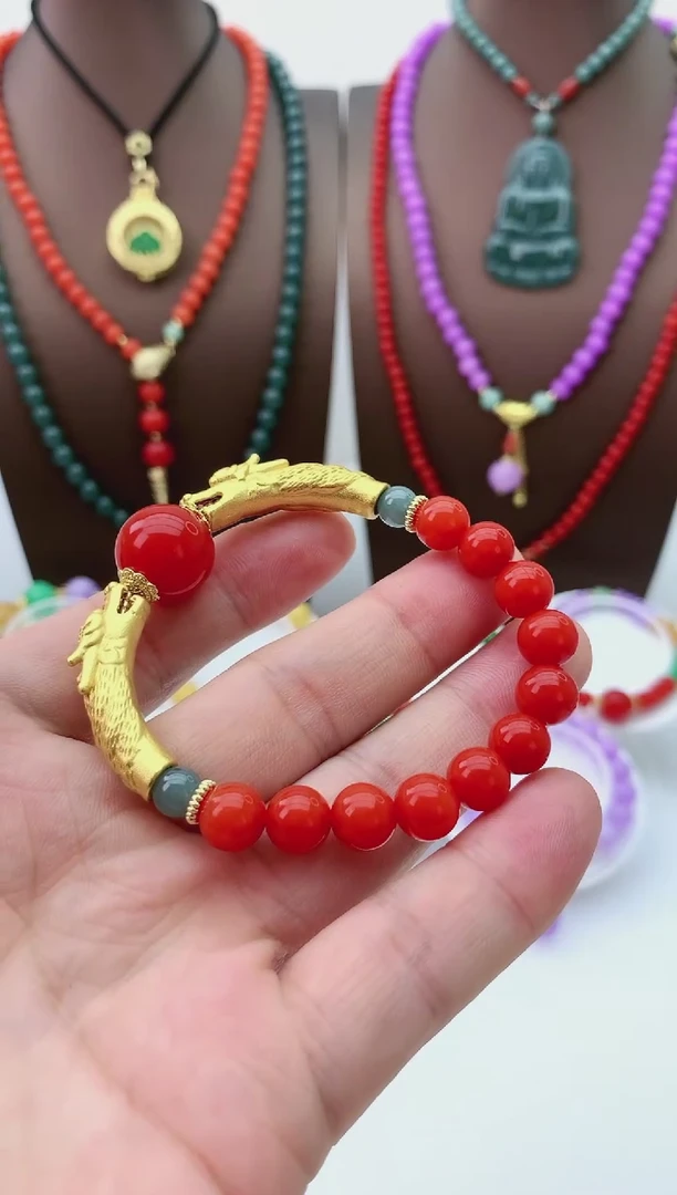 【闪购商品】翡翠手链14K金镶嵌S227手链