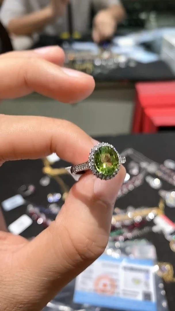 【闪购商品】碧玺戒指银S925镶嵌戒指