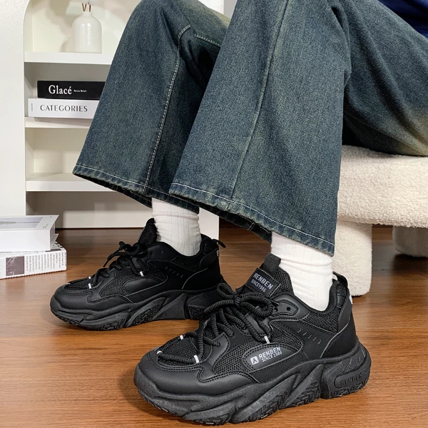 人本男鞋2025新款春季运动鞋男士休闲跑步鞋春季爆款青少年老爹鞋