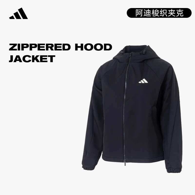流光风Adidas阿迪达斯冬季女子运动休闲连帽夹克外套KC0054