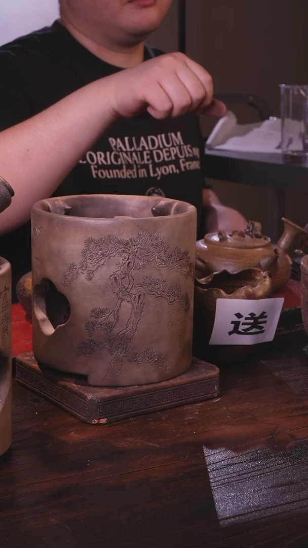 瓷片大海棠雕刻炉叭叭叭