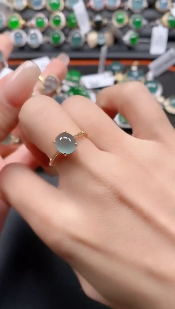 银S925镶嵌戒指翡翠11