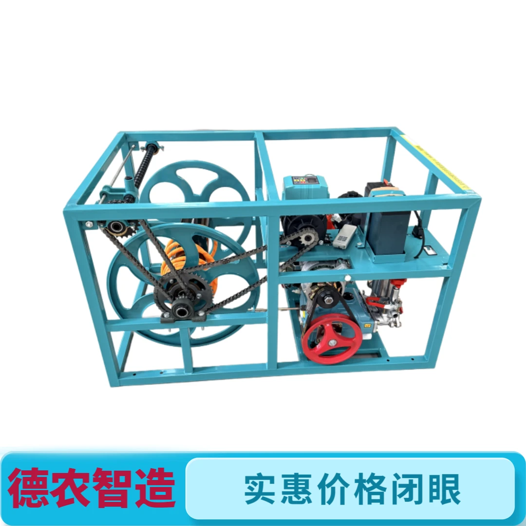 柴油遥控卷管打药机一键启动丝杠排管双链条传递直连泵外置发电机