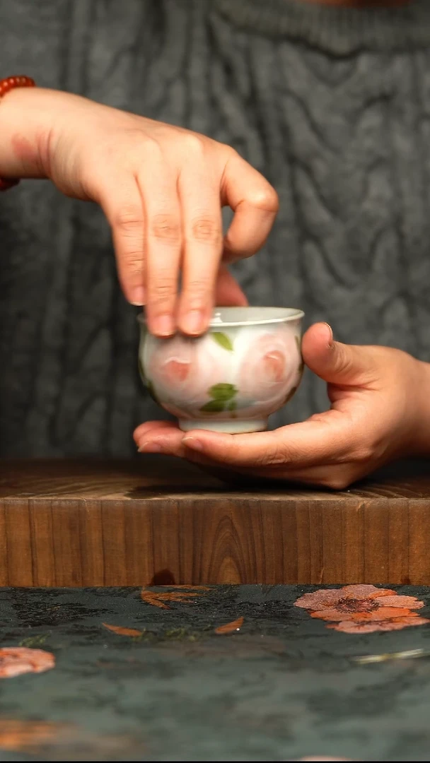 杯釉下彩手工手绘同款陶器