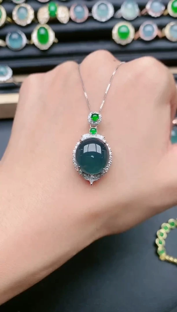 翡翠戒指银S925镶嵌111111111