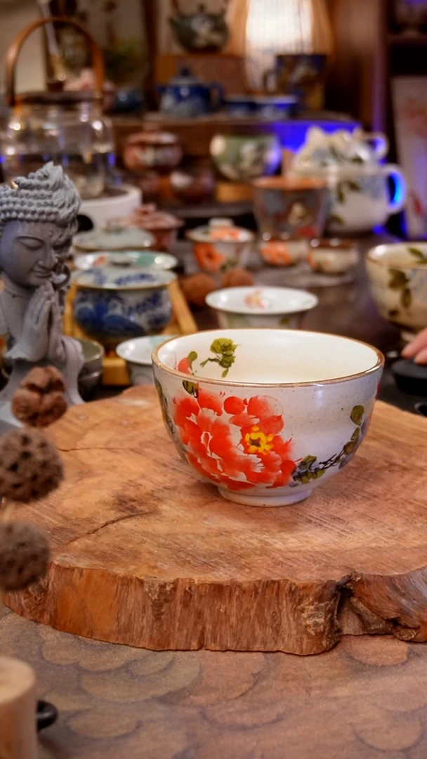 摆件牡丹手工手绘手工手绘