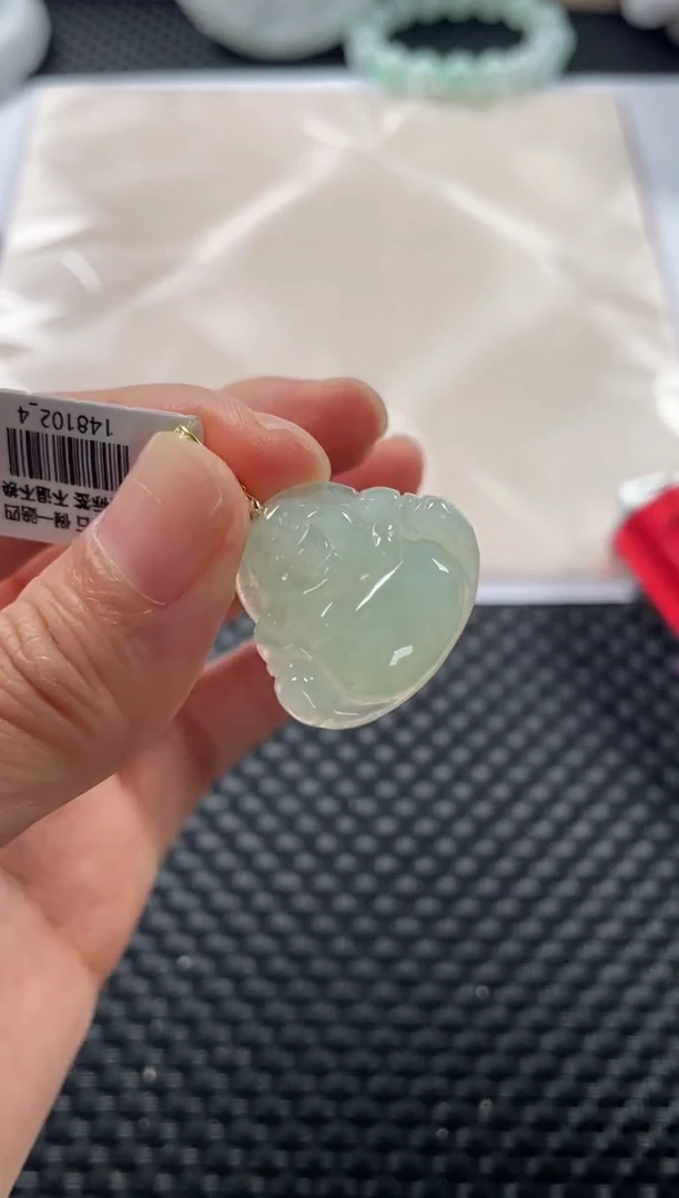 颈饰银S925镶嵌翡翠基地发货H 6496 佛公