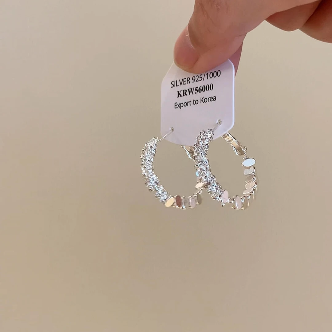 卡柒 铜合金耳饰 清冷感碎银几两拼接耳环轻奢小众高级感气质耳饰