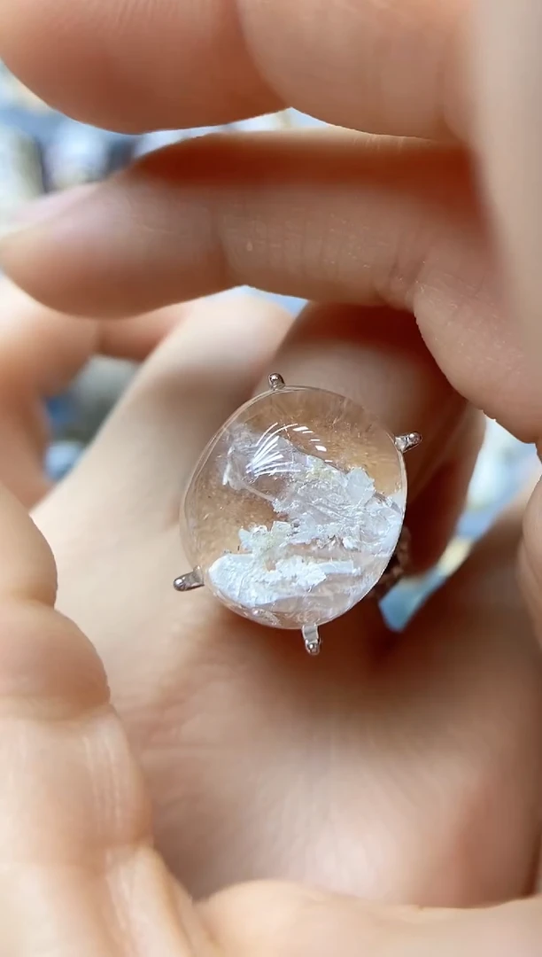 戒指银S925镶嵌水晶水晶水晶