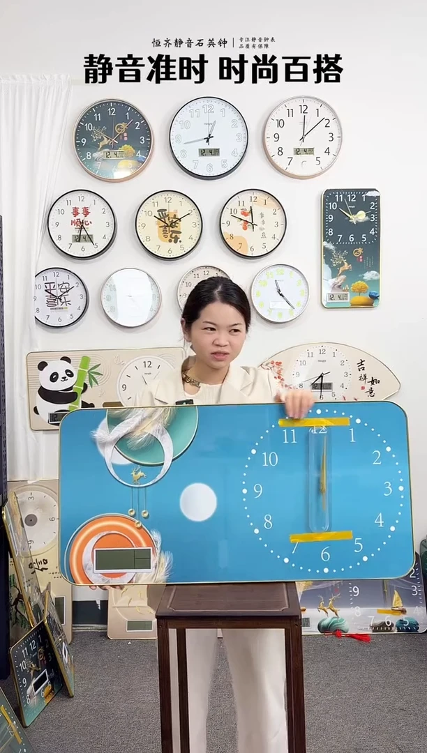 指针款40*80木板挂钟万年历