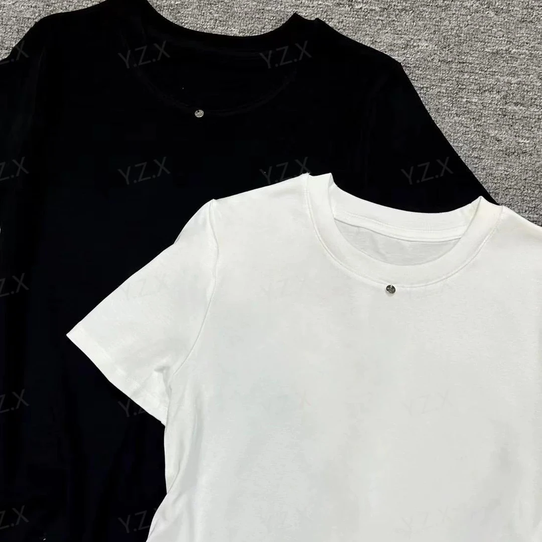 纯色简约圆领冰丝沁柔水溶短袖女2025夏季新款