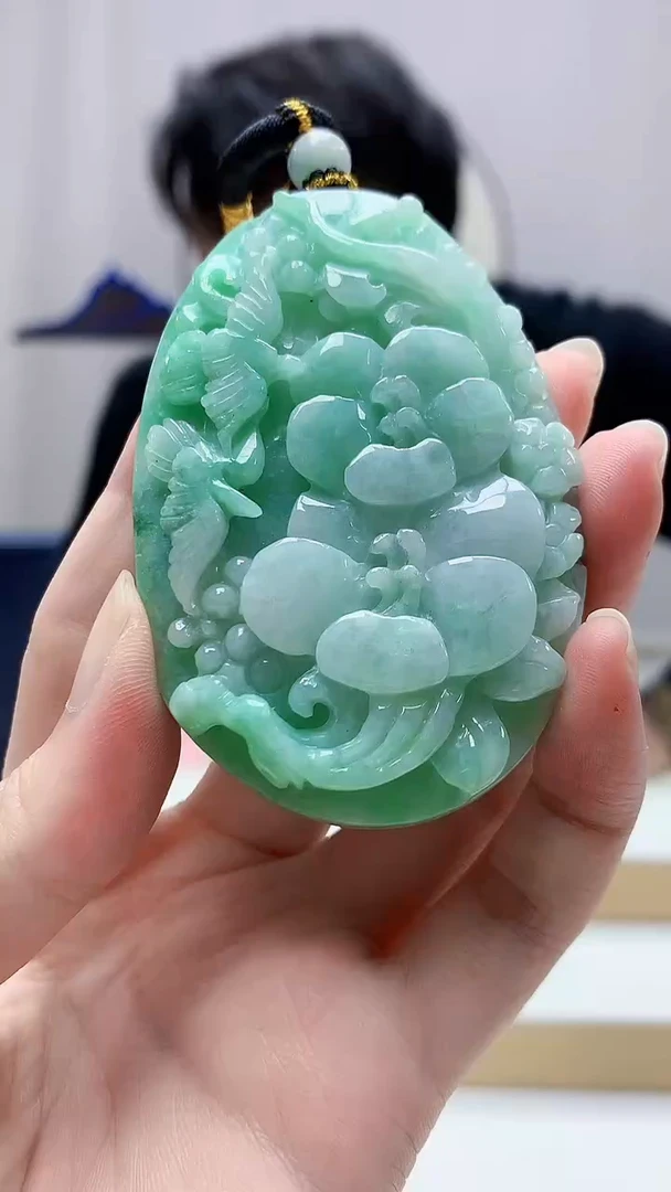 未镶嵌定制翡翠5060zm-毛货挂件花牌45