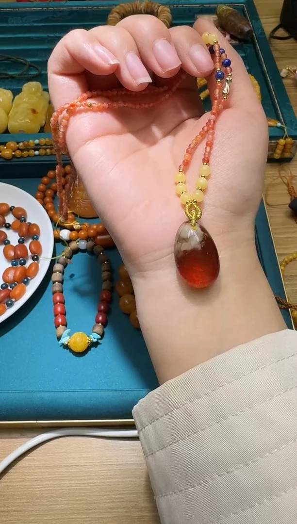 琥珀颈饰未镶嵌多样性发一件 496