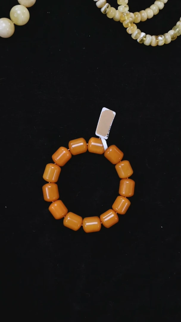 未镶嵌蜜蜡手串老蜡桶珠手串