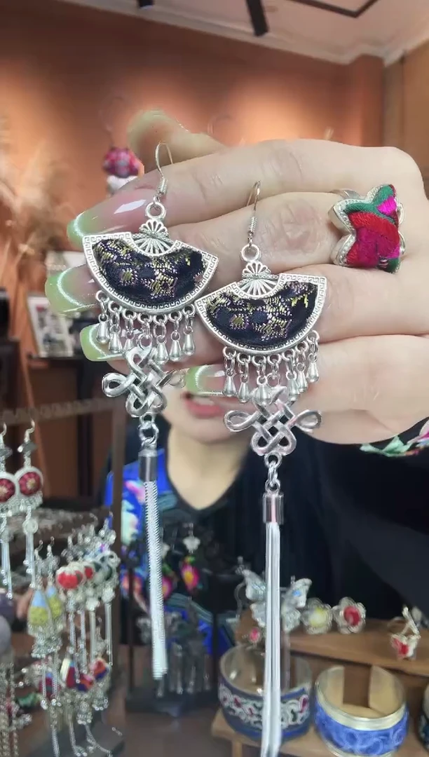 刺绣纯手工民族风耳环