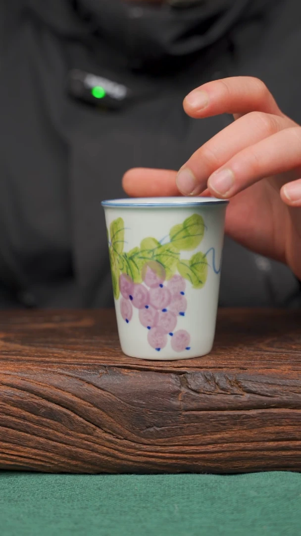 【闪购商品】瓷片10寻一缕瓷香杯釉下手工手绘瓷器