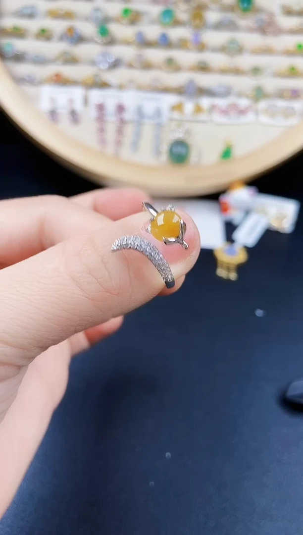 翡翠银S925镶嵌戒指656546