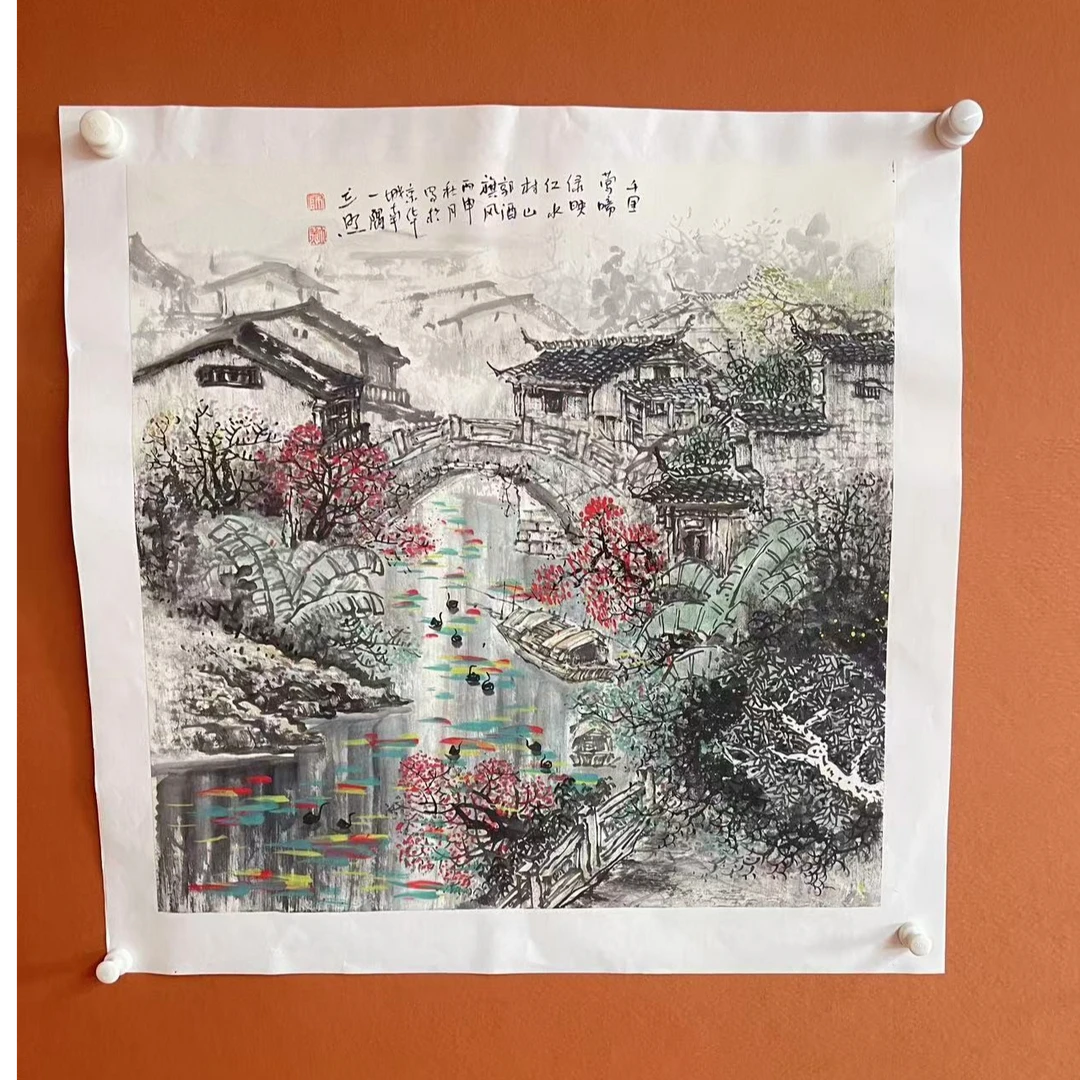 师立照 山水  四尺斗方 C2-449绘画手绘宣纸