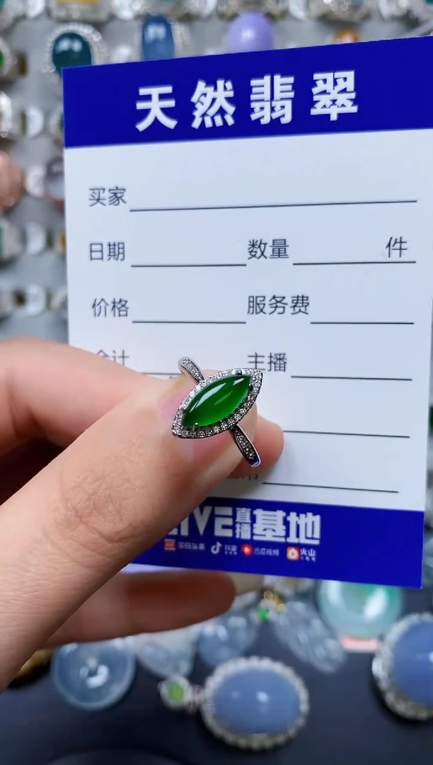 【闪购商品】翡翠戒指银S925镶嵌0460