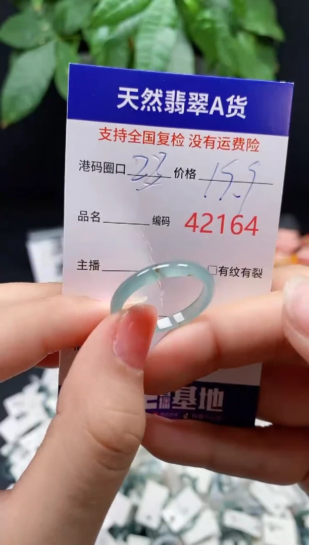 翡翠戒指未镶嵌 天然翡翠戒圈2164
