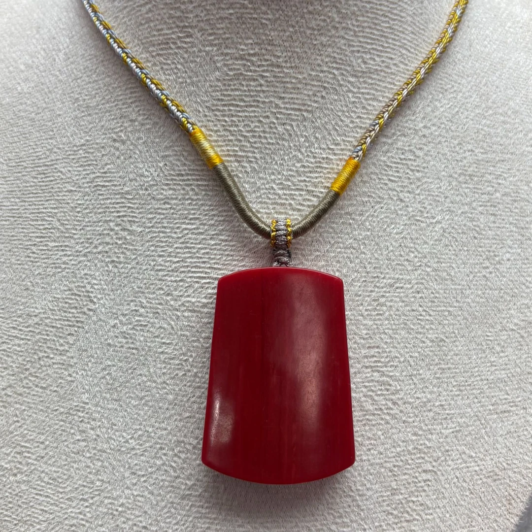 非金属珐琅项链 红色 无事牌项链 S346