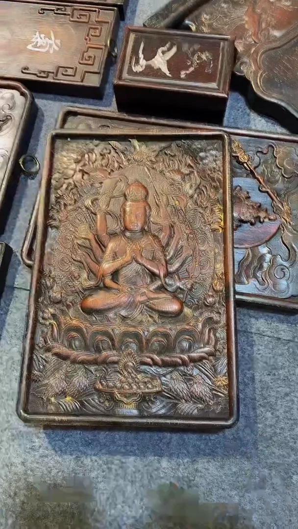 木紫檀雕刻一物一拍