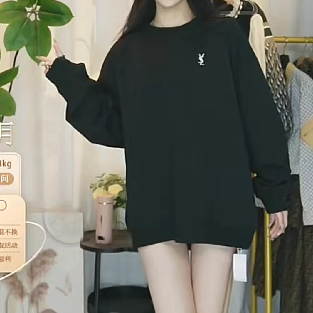 95新 YSL/圣罗兰 logo刺绣套头卫衣/Fy3847