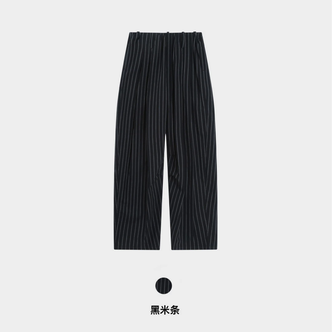 TongTwenty夏季清凉长裤时尚百搭条纹裤垂感显瘦直筒女裤8058