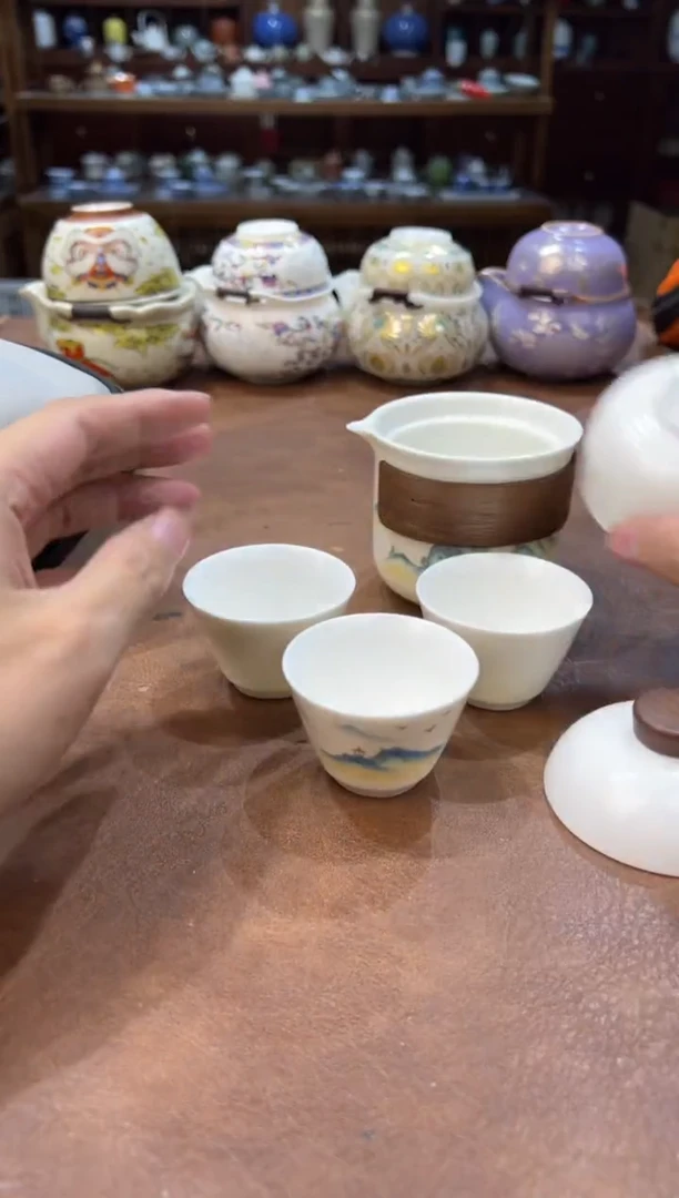 真的很便宜超好看会开片的旅行茶具