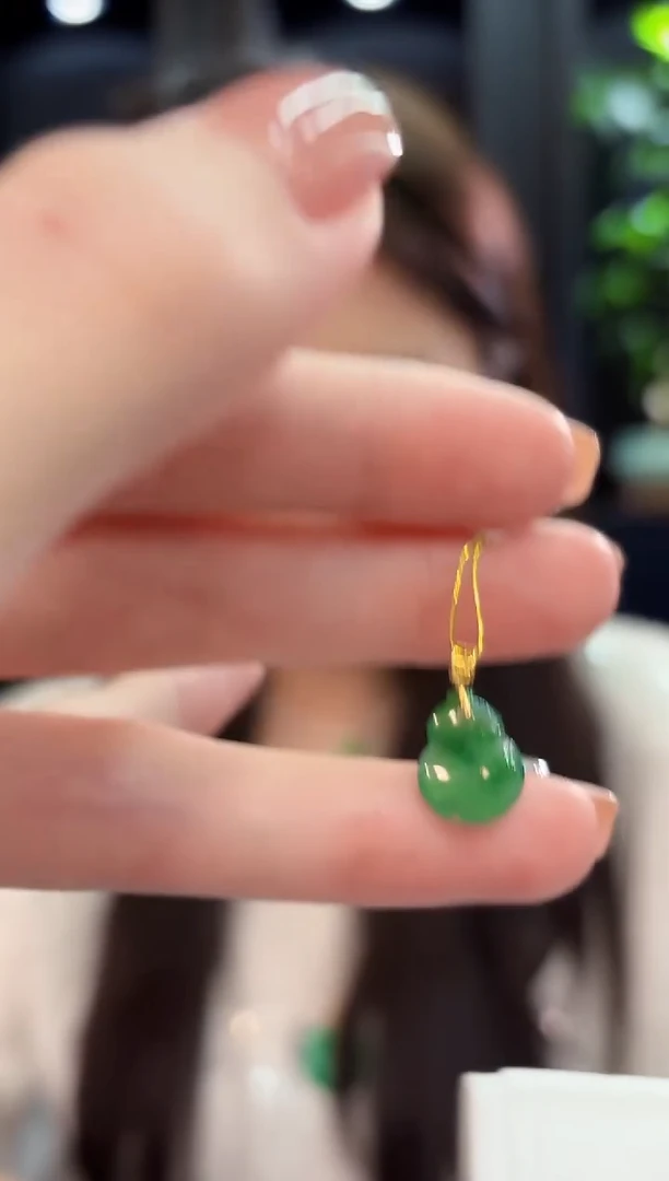 吊坠(不含链)18K金镶嵌翡翠 缅甸A货/支持复检/一件