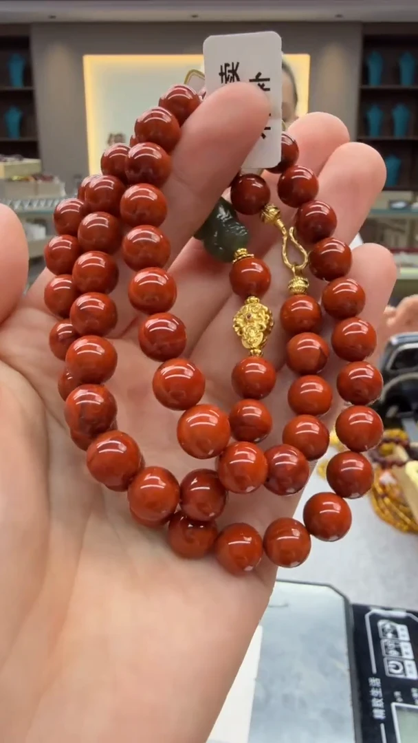 南红玛瑙未镶嵌颈饰51秒拍号 假一罚三