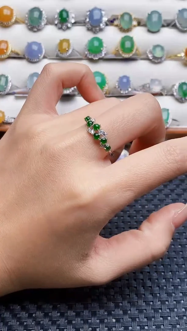 银S925镶嵌戒指翡翠2254