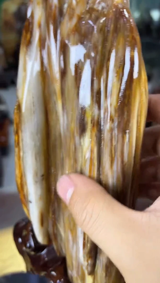 缅甸天然树化玉摆件